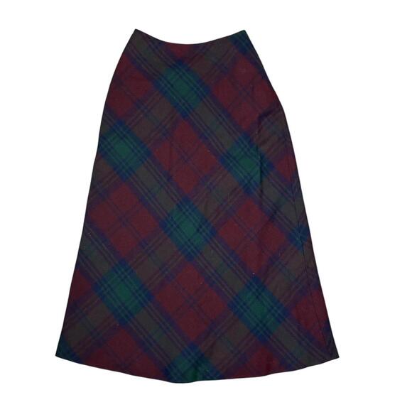 Ralph Lauren Plaid Wool Maxi Skirt, Size 6 - Picture 1 of 3